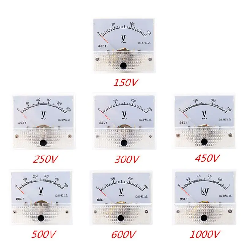 

85L1 Pointer AC Voltmeter Class 2.5 Analog Voltage Voltmeter Panel Meter 37MD