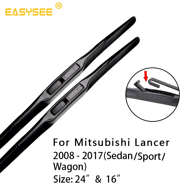 Windscreen windshield wiper Blade for Mitsubishi Lancer Fit Hook Arms Model Year From 2003 to 2017 2018 2019 24&quot&amp18&quot 24&quot&amp16&quot |
