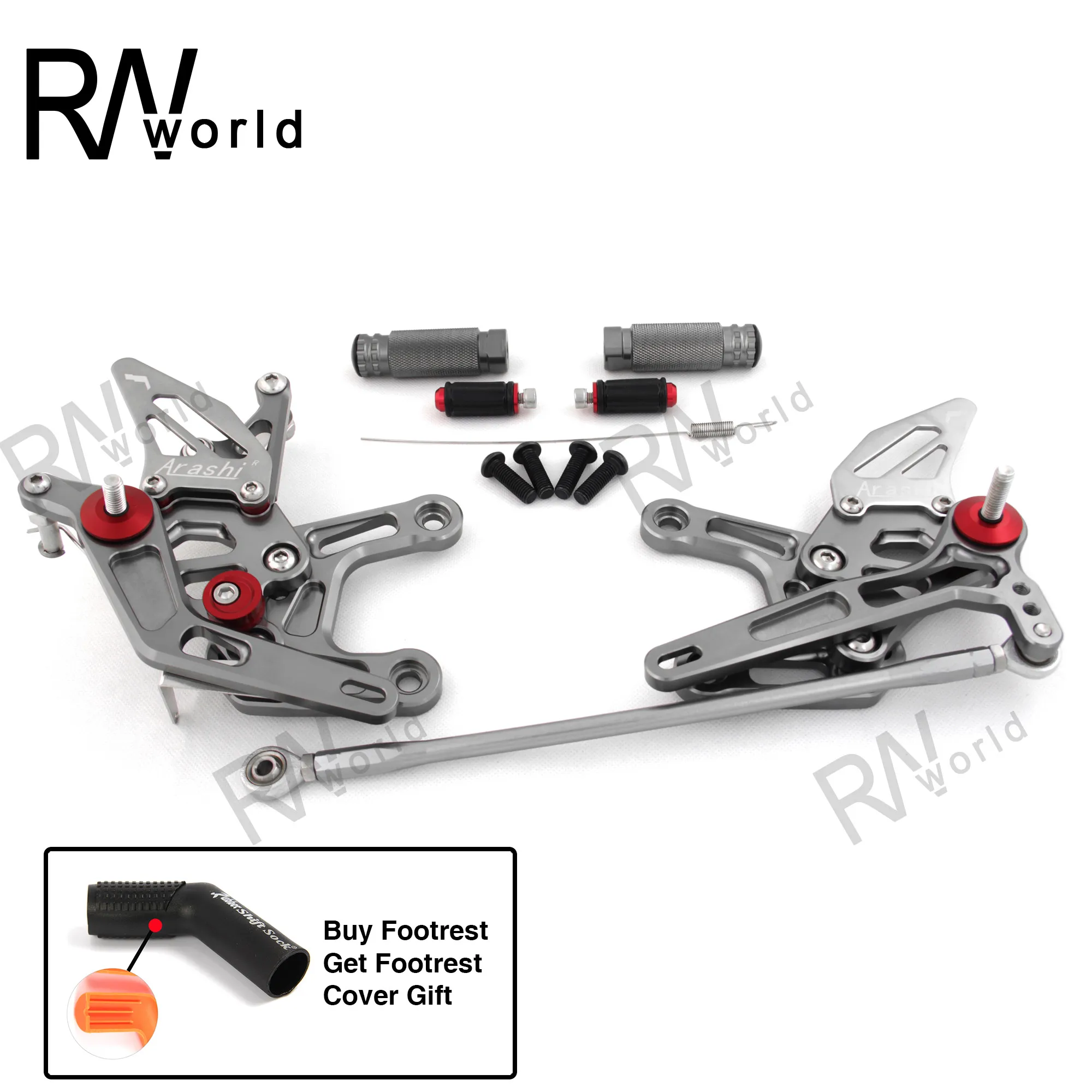 

Motorcycle CNC Adjustable Rear Set Rearsets Footrest Foot Rest For KAWASAKI Ninja ZX-10R ZX1000 ABS 2015-2017 ZX1000ABS ZX10R