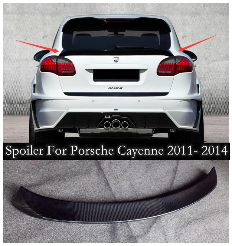 

High quality Carbon Fiber Rear Trunk Lip Spoiler Wing Fits For Porsche Cayenne 2011 2012 2013 2014
