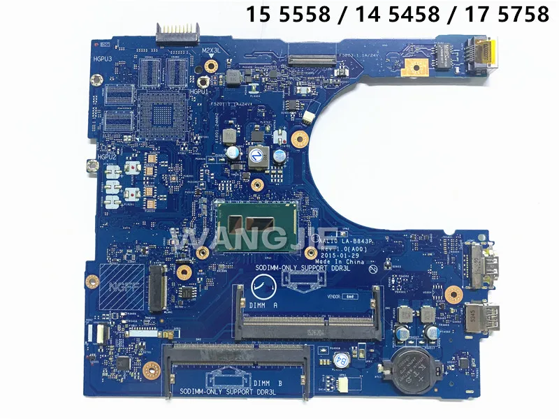 CN 0RC3PN RC3PN материнская плата для ноутбука 10 LA B843P w/ i7 5500U Dell Inspiron 15 5558 14 5458 17