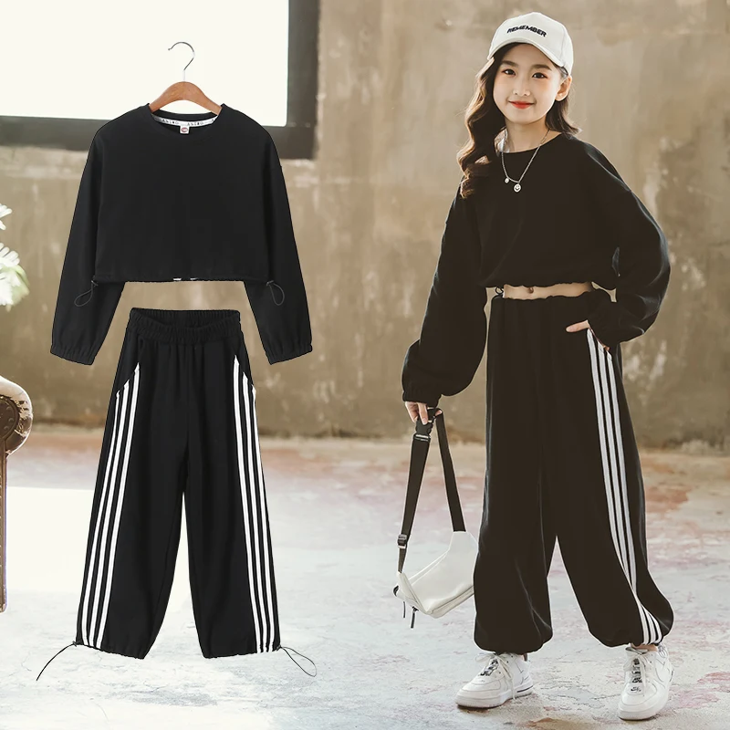 

Girls' Spring Suits 2021 New Korean Version Of The Big Children's Loose Sports Short Coat Two-Piece Set