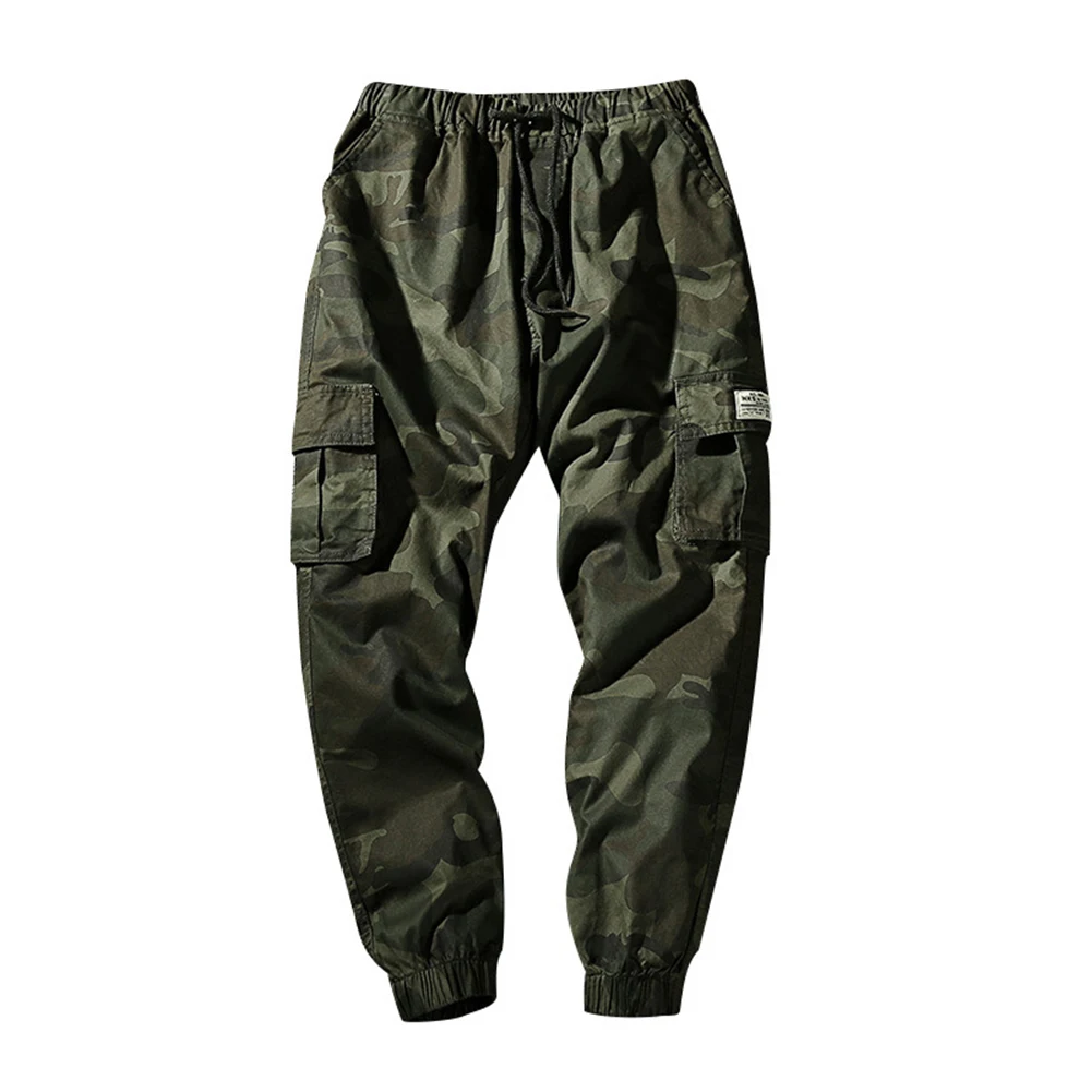 

Men Fashion Streetwear Casual Casual Camouflage Ankle-tied Multi-pockets Jogger Pants Tactical Military Trousers Cargo Pants