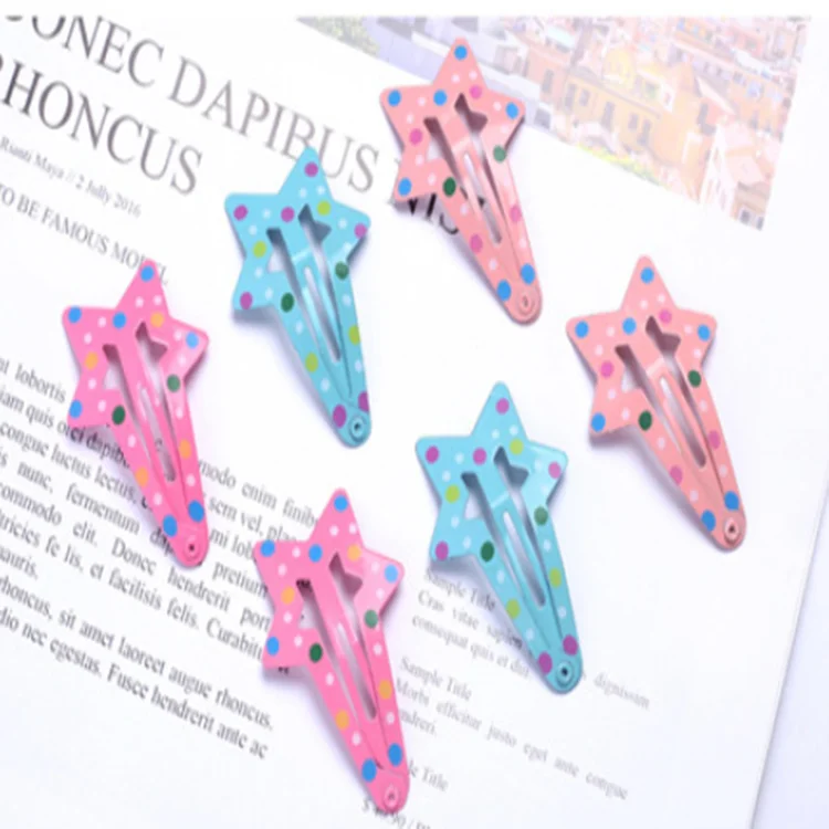 Заколки для волос Детские металлические в горошек форме звезды 1 шт. | Красота и