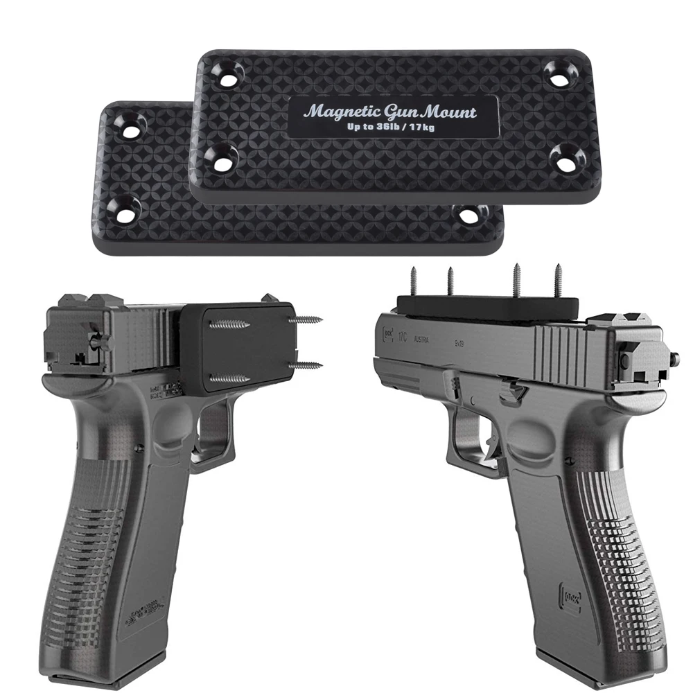 

2pcs 36LBS Gun Magnetic Holder Holster Magnet Pistol Rifle Concealed Car Home Safe Under Table Gun Holders Load Hunting