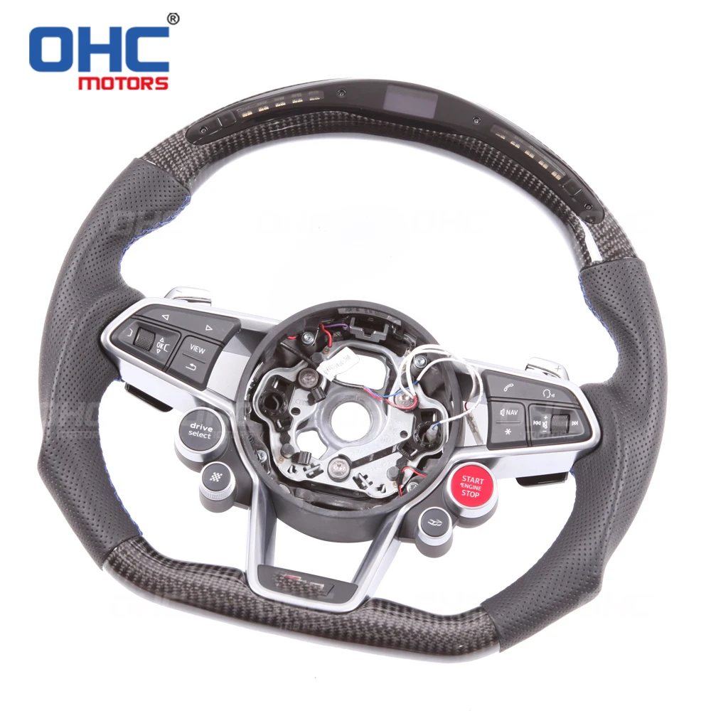 

Performance 100% Real Carbon Fiber LED Steering Wheel compatible for TT TTRS R8 RS
