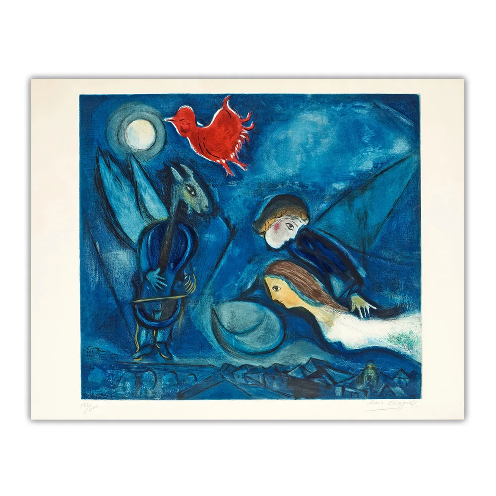 

Citon Marc ChagallLovers in moonlightCanvas Oil Painting Famous Artwork Poster Picture Wall Background Decor Home Decoration