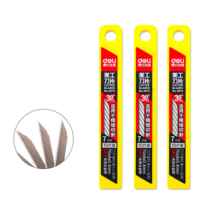 

10*3 pieces pack 9mm practical blade low carbon alloy steel paper office stationery art paper cutter