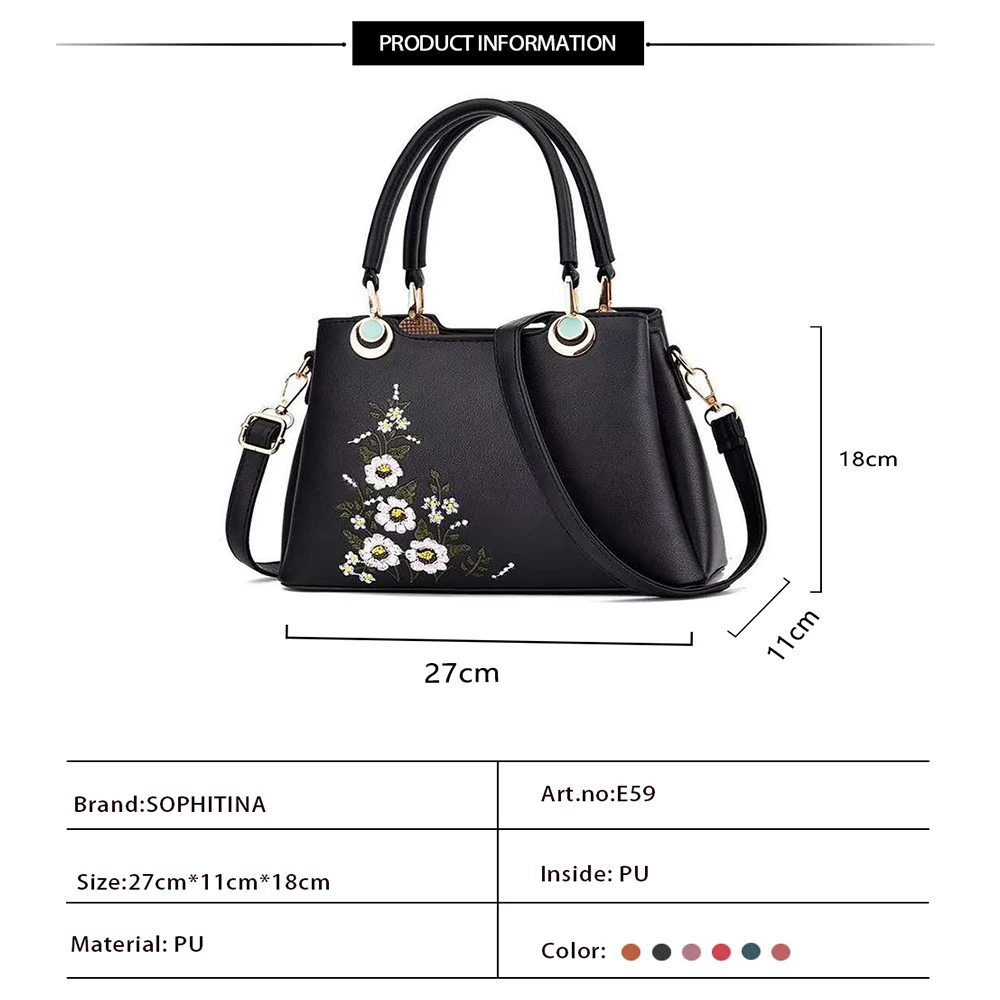 Женская сумка SOPHITINA Элегантная удобная уличная сумочка в стиле ретро с вышивкой
