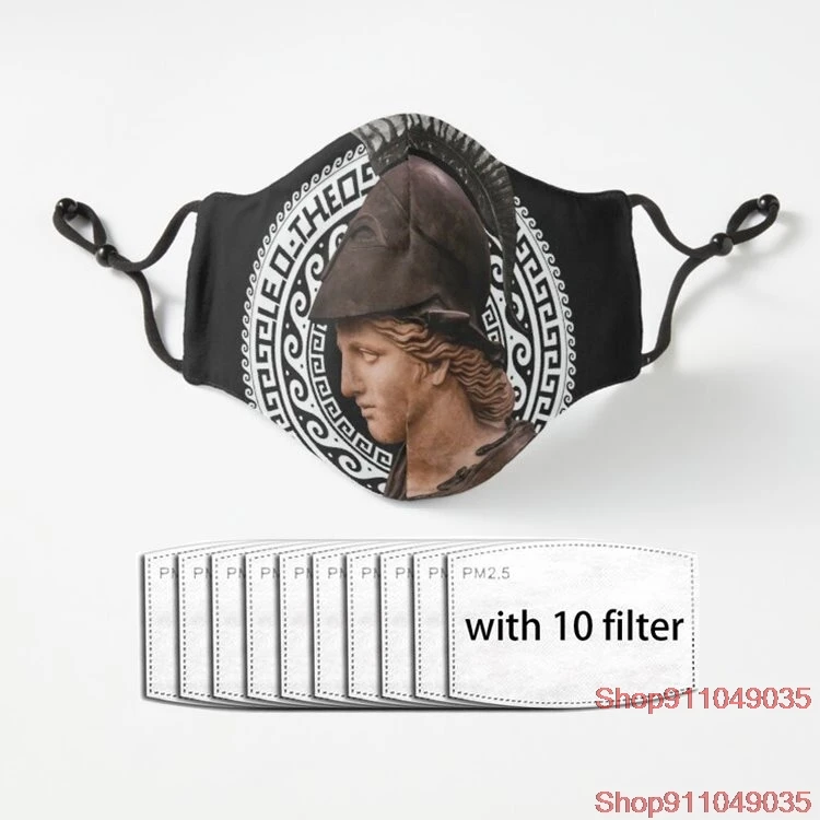 

Leo Theo Ancient Greek Goddess Athena On Shirts Bags And Gadgets Adult Mask Dust Reusable Polyester Face Mouth Mask