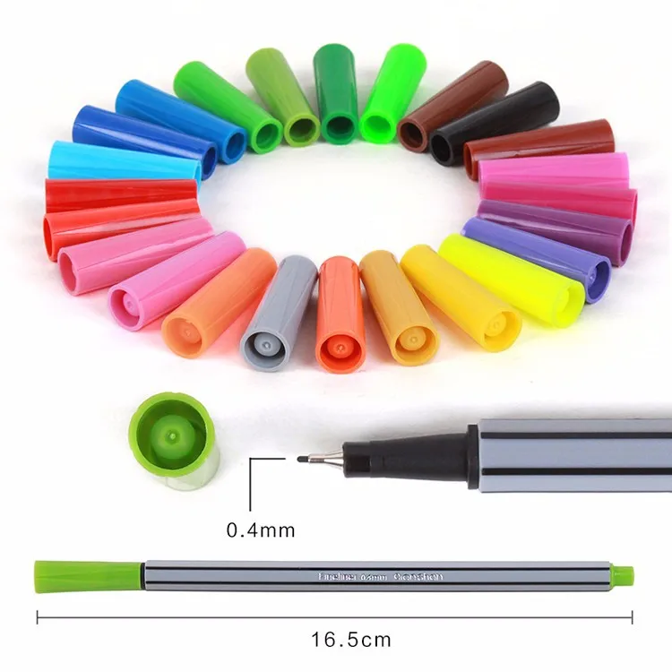 2016 Art Marker Pens 24 Assorted Colours ( Point 88) Fine Superfine Marco For Graffiti Hook Fiber Pen Material DP037 | Канцтовары для