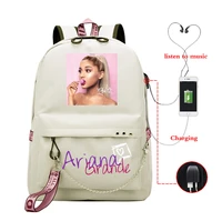 bookbag mochila feminina ariana grande backpack usb charging school bags teenage girls laptop back pack women travel bagpack