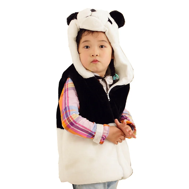 Детская Милая одежда DOUBCHOW жилет с животными унисекс детский зимний костюм