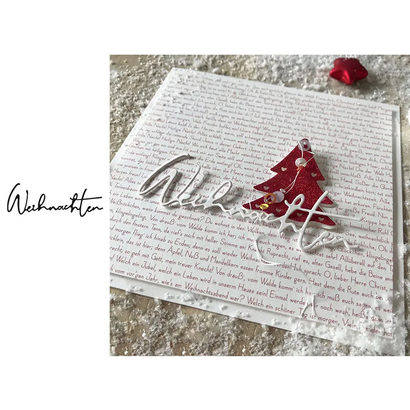 

Weihnachten words metal cutting dies cut die mold for diy scrapbook cards making paper crafts knife mould dies new 2019 diecuts
