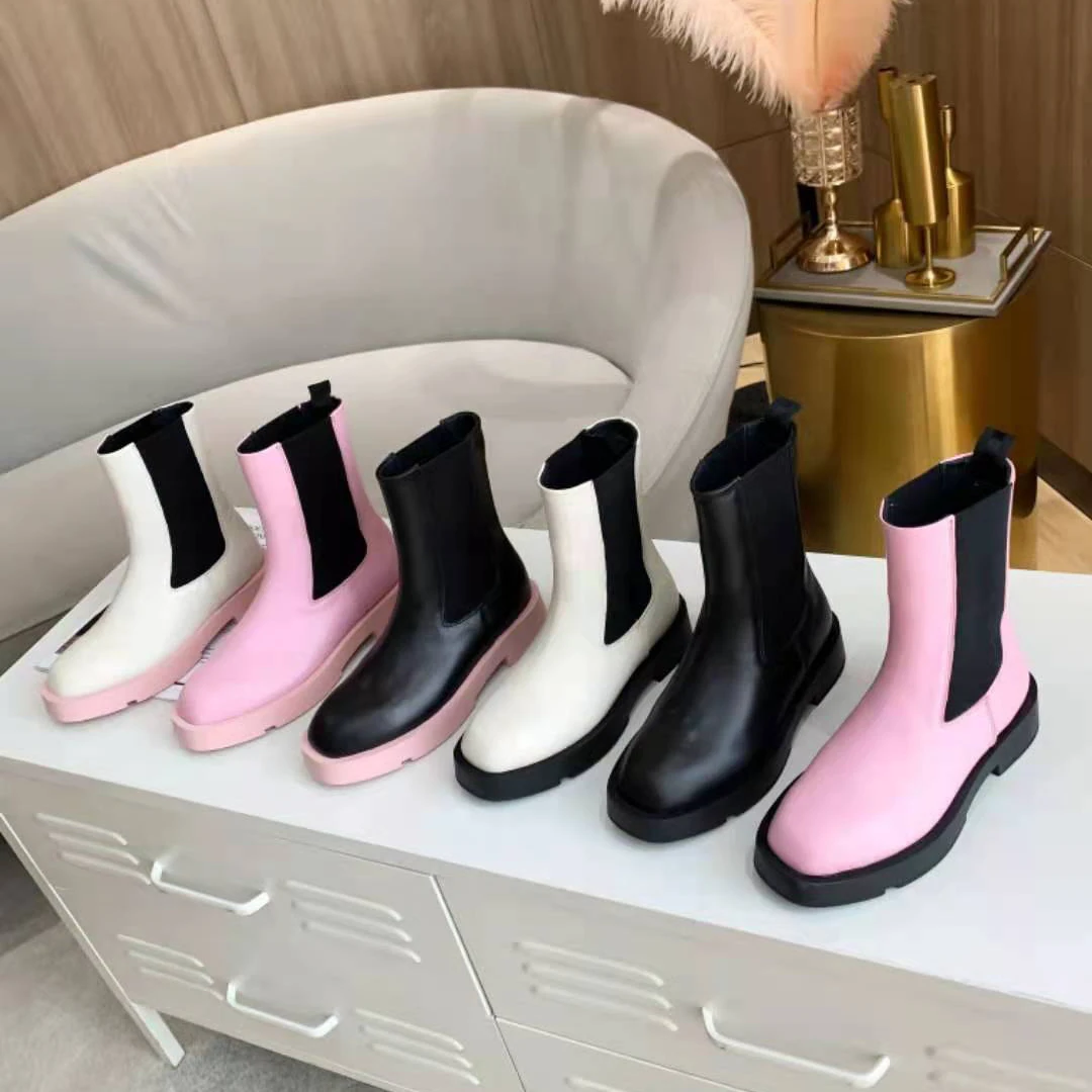 

Vallu 2021 autumn and winter new thick bottom increased full leather all-match comfortable and casual Chelsea women's boots