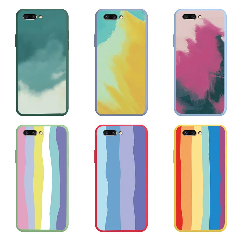 

Color Rainbow TPU Soft Shell For OPPO R11 R11S R11Plus R11SPlus Case Silicone Edging Personality Trend Fundas For OPPOR11 Case