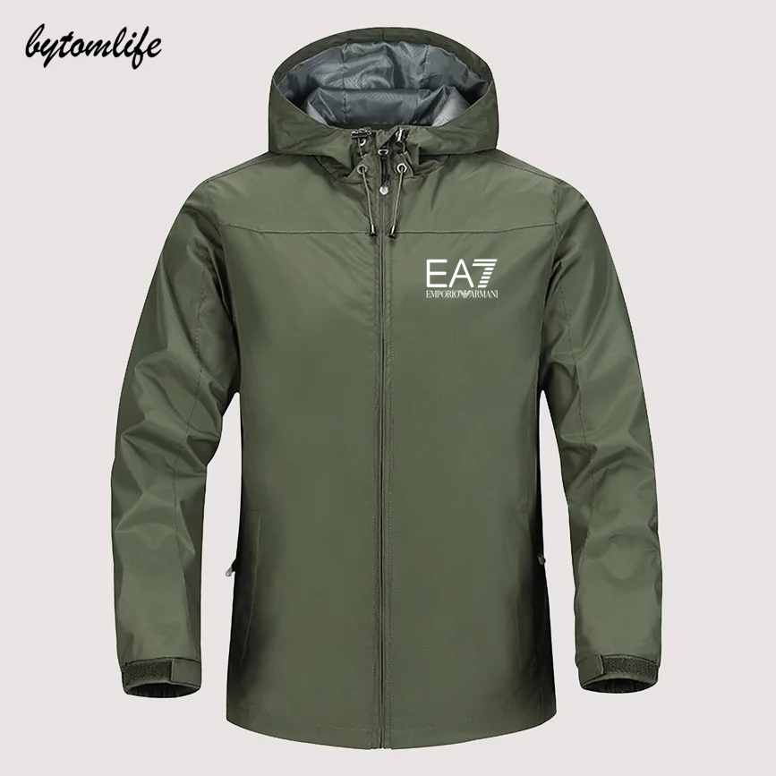 

2021 a NEW EA7 White Print Outdoor Mountaineering Windproof Jacket Hooded Comfortable Men Women Fashion High Quality Asian Size
