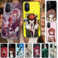 anime steins gate clear phone case for huawei honor 20 10 9 8a 7 5t x pro lite 5g black etui coque hoesjes comic fash design