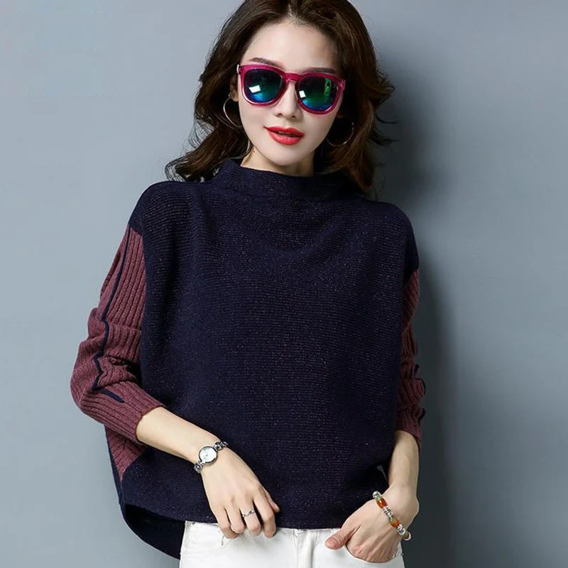 

Autumn Winter Style Women Knitted Pullover Sweater Lady Casual Long Sleeve Stand Collar Outwear Pullover Shirts ZZ0908