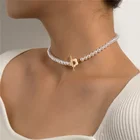 2022 модное жемчужное ожерелье-чокер из бисера для женщин, элегантное Простое жемчужное ожерелье с подвеской, свадебное ювелирное изделие, подарок