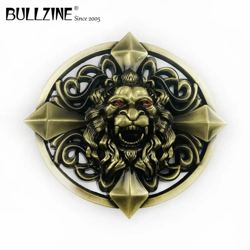 В Bullzine Львиная голова пряжка на ремешке с античная латуневая отделка FP 03414 1