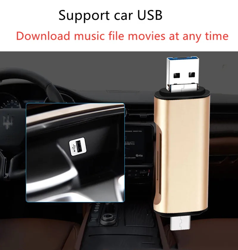 5-в-1 Тип C OTG кард-ридер с флеш-накопитель USB с гнездовым Интерфейс для ПК USB 3,0 чтения TF слот для карт памяти для устройства чтения sd-карт компьютерные принадлежности