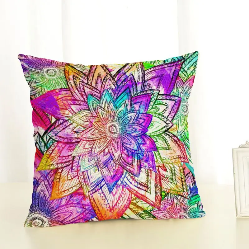 

New Various Styles Geometry Painting Pillow Case 45x45 Cotton Linen Throw Support Pillow Covers Durable Washable Artistic Cases