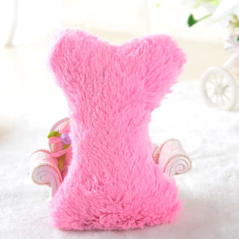 Pink Игрушки для собак, плюшевые кости для собак, чучела, пищащий звук, жевательная игрушка, интерактивные игрушки для собак - Color: Pink