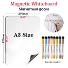 Магнитная сухая салфетка Размера A3, еженедельная доска, ежемесячный планировщик, наклейки на холодильник, меню, календарь с 8 цветными маркерами