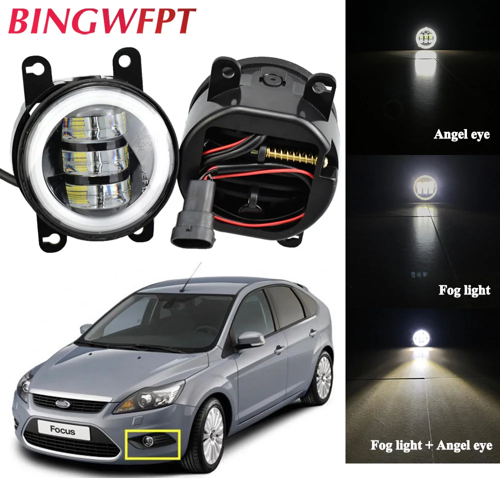 

H11 Car Styling LED Fog Light Angel eye DRL 12V For Ford Focus Fiesta C-Max Fusion Ranger Transit Edge EcoSport Tourneo