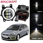 Светодиодные противотуманные фары H11 Angel eye DRL 12 В для Ford Focus Fiesta C-Max Fusion Ranger Transit Edge EcoSport Tourneo