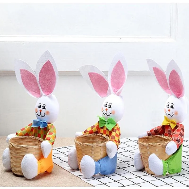 Милая корзина в виде кролика пасхальные яйца Подарочная коробка для конфет сумка