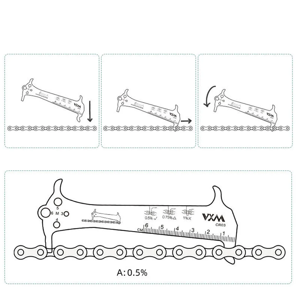 

3-in-1 Chain measurer Bicycle Chain Check Stainless steel Chain Wear Indicator