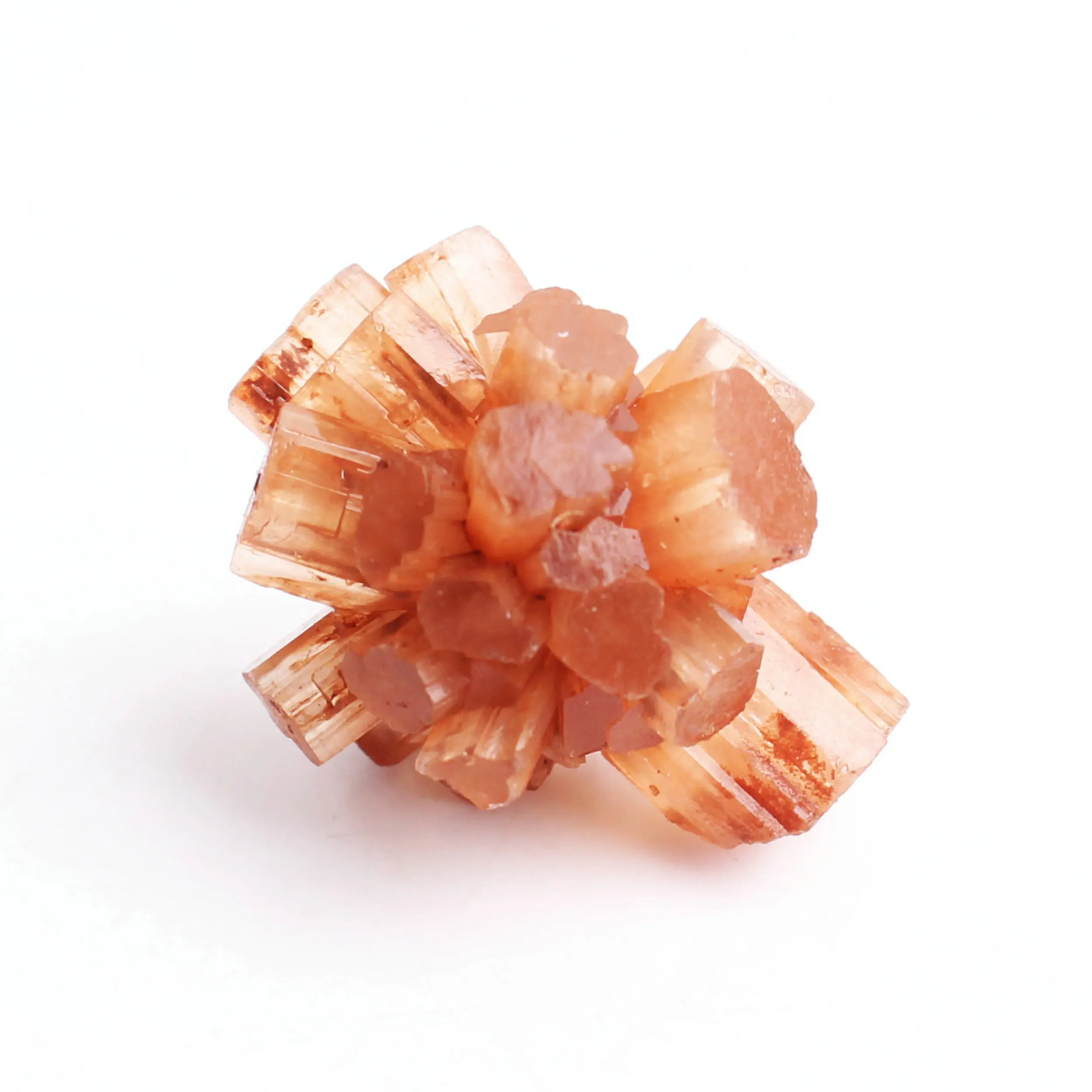 Природный редкий оранжевый арагонит кварц минеральный кристалл в форме кластера