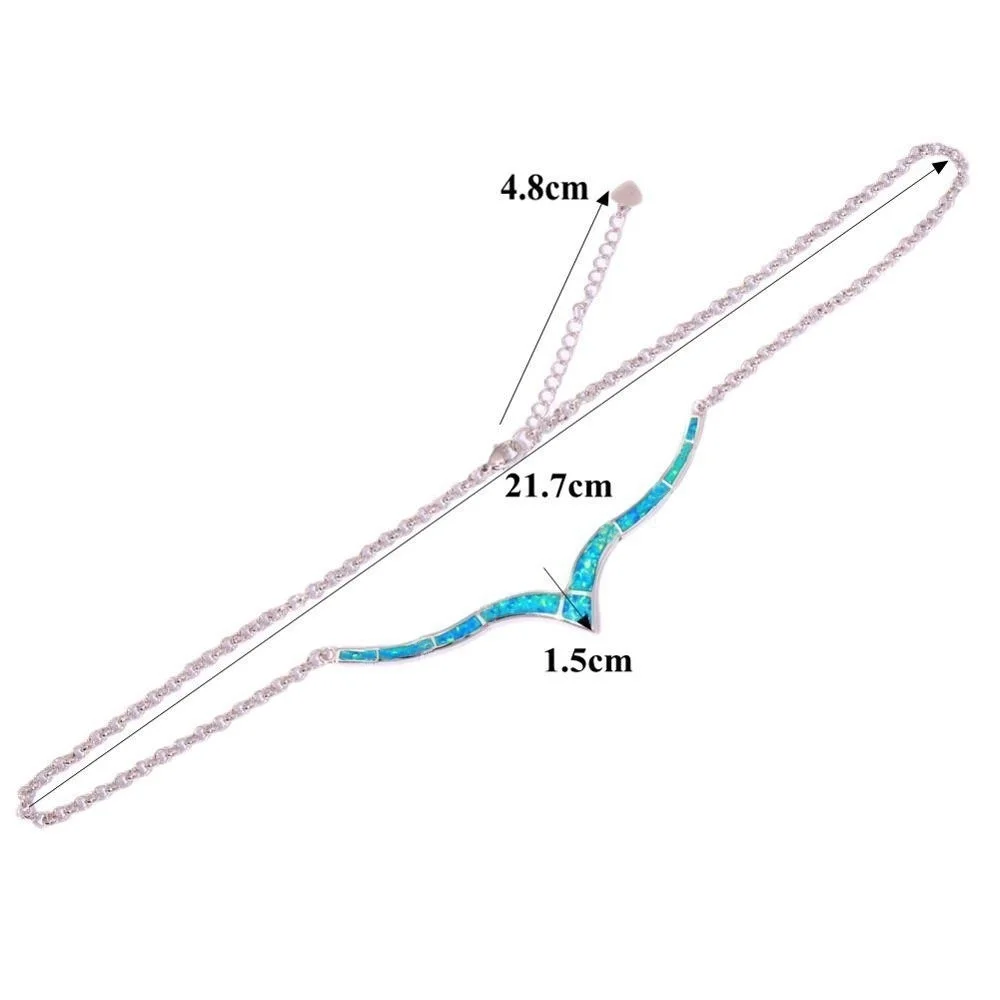 

Hot Selling Unique Vintage Humanoid Blue Pendant Necklace Fashion Women Wedding Engagement Birthday Party Jewelry Gifts