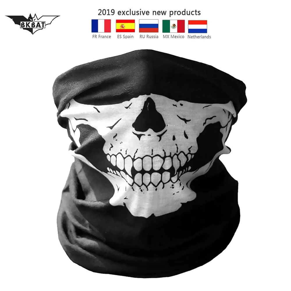 

Skull Mask Dustproof Haze Print Mask Motorcycle Mask Cosplay Clothing Accessories Balaclava Seamless Motorcycle Neck Face Shield