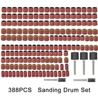 388pcs sanding bands drum sleeve grit mandrel rotary tool kit accessories air tool accessories abrasives sanding kits drum