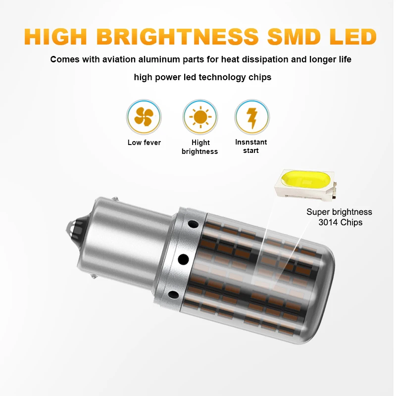 NLpearl 1x сигнальная лампа 1156 BA15S P21w светодиодный BAU15S PY21W CanBus 144SMD 3014 автомобильные