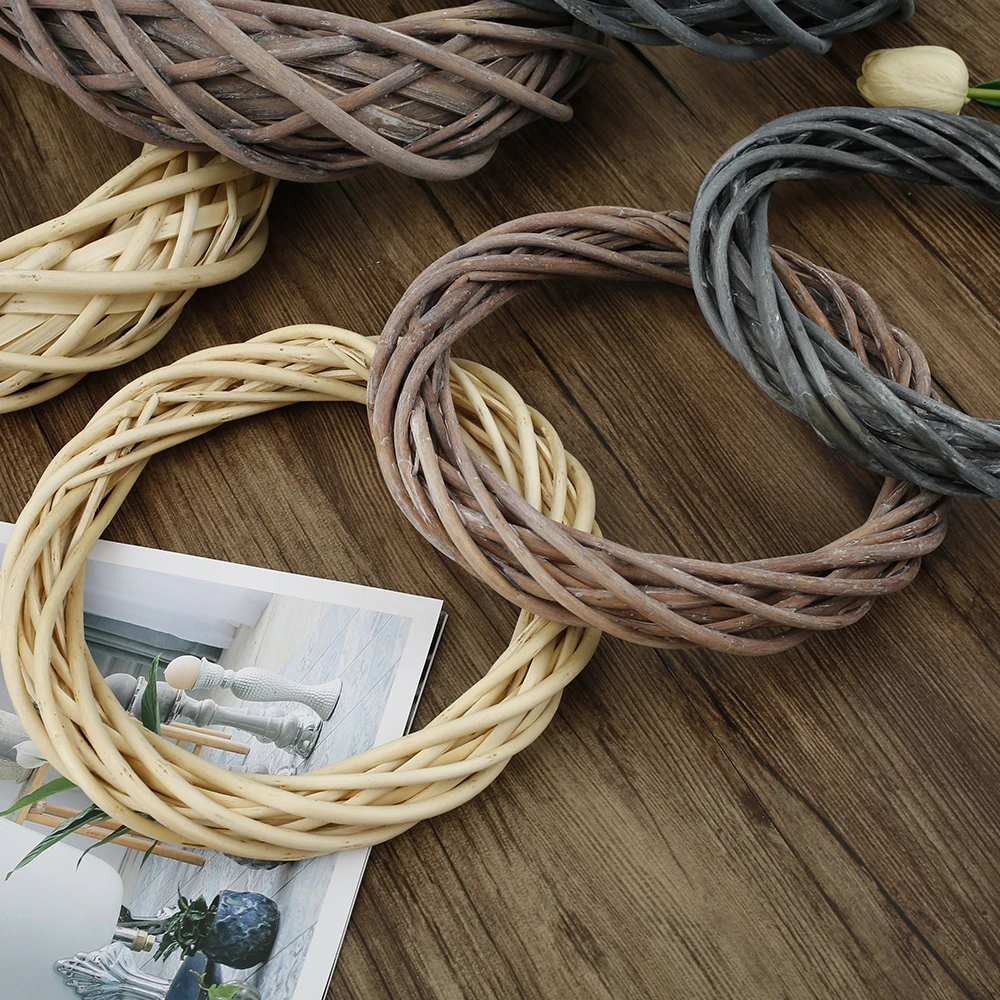 20 Вт 30 см ротанга кольцо гирлянды в виде искусственных цветов сушенный цветочный