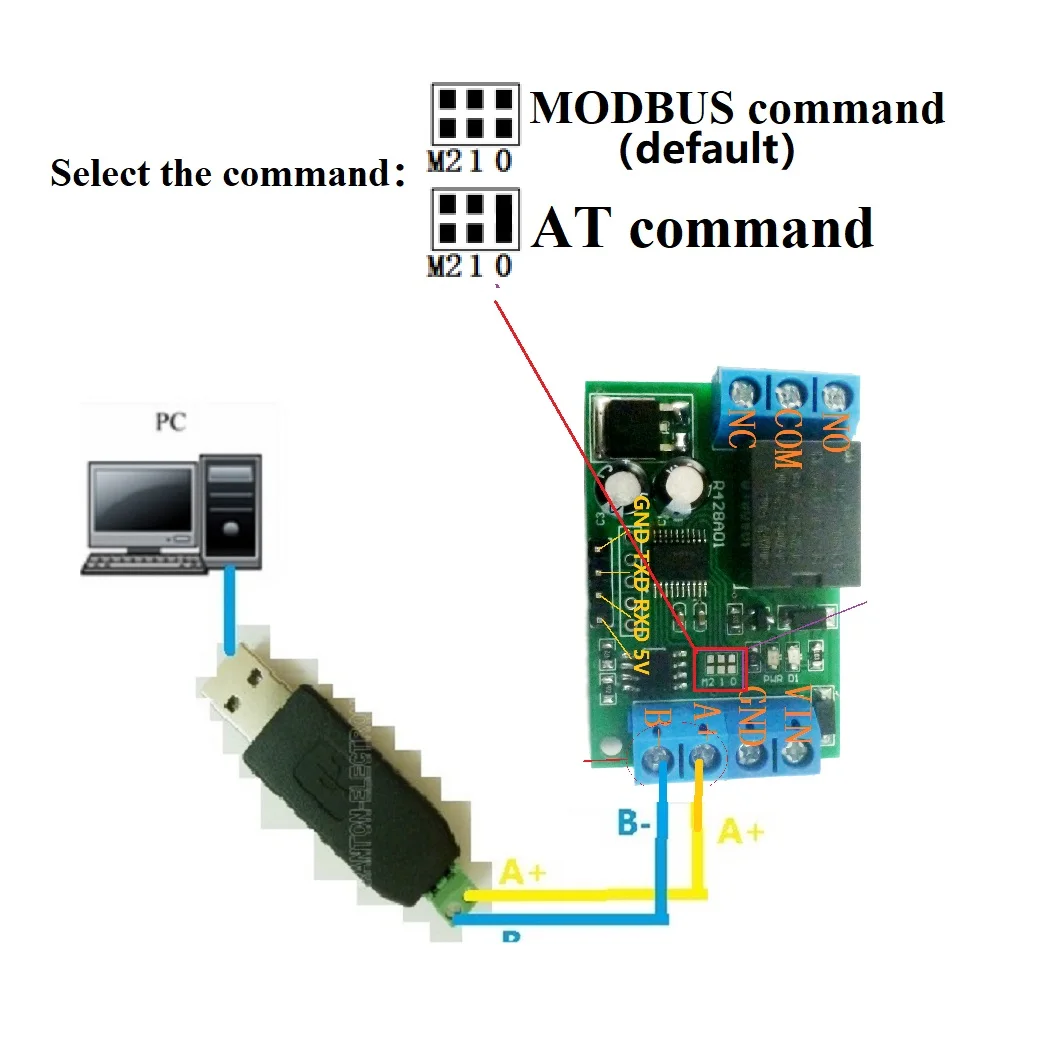Модуль реле задержки RS485 mini DC 12 В модуль Modbus-Rtu Uart коммутационная плата для камеры