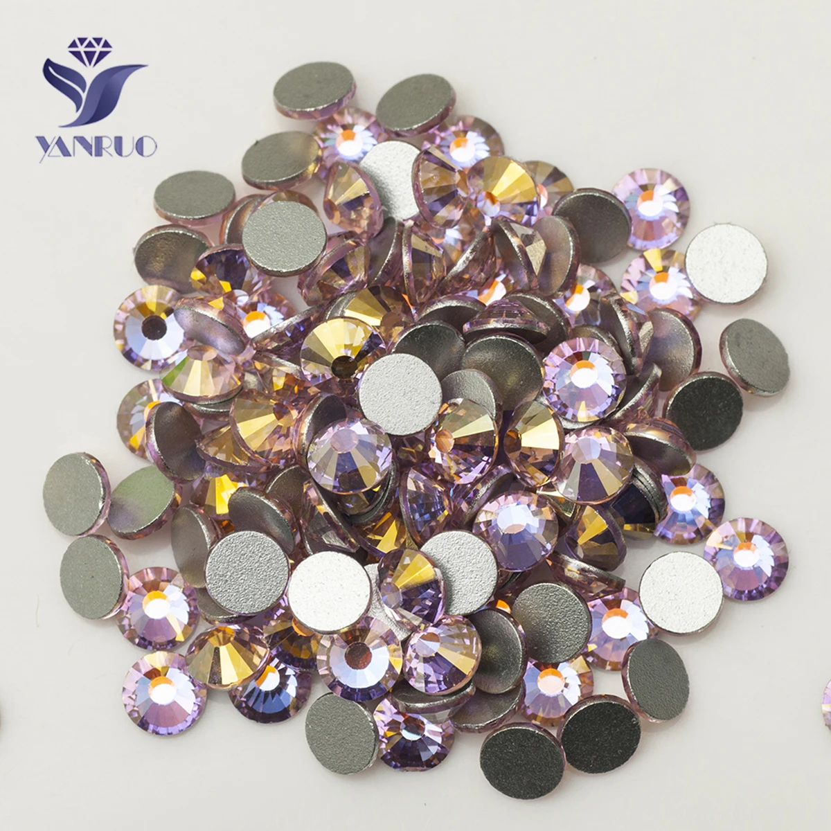

YANRUO 2058NoHF Light Rose AB Chain Applique Application No Hot Fix Strass Cristal Rhinestones Stones For Crafts
