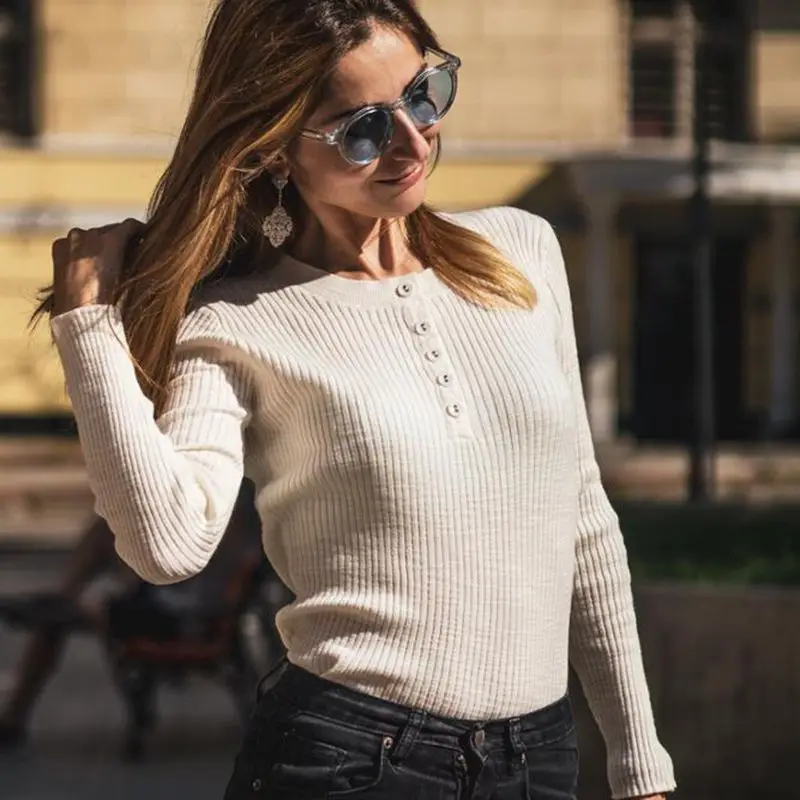 ONLYSVTER базовый свитер в рубчик Осень-зима Женский вязаный мягкий джемпер с