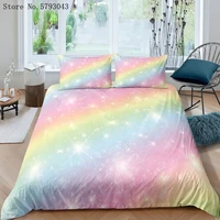 23 pieces cartoon rainbow bedding set 3d print colorful duvet cover single queen king bed quilt cover pillowcase no sheets