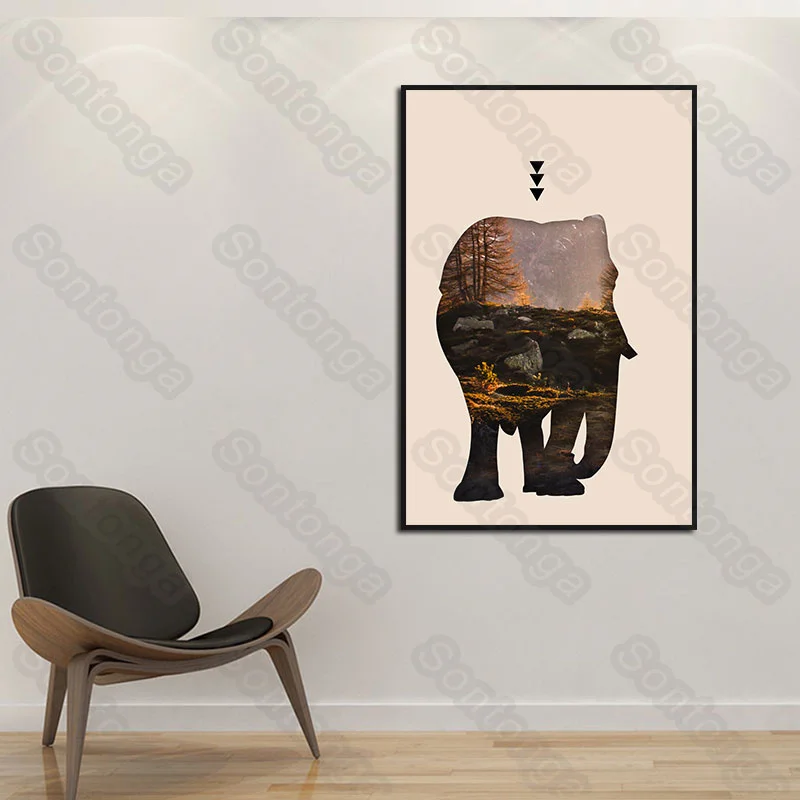 

Beautiful and Simple Animal Elephant Wallpaper Living Room Tv Background Wallpaper Seamless Custom Mural Wall Covering