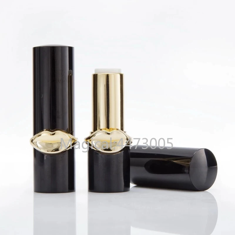 

10/30/50pcs Mouth Round Black Gold Empty Lipstick Tube 12.1mm Lip Balm Container Lipstick Shell Packaging Makeup Cosmetics