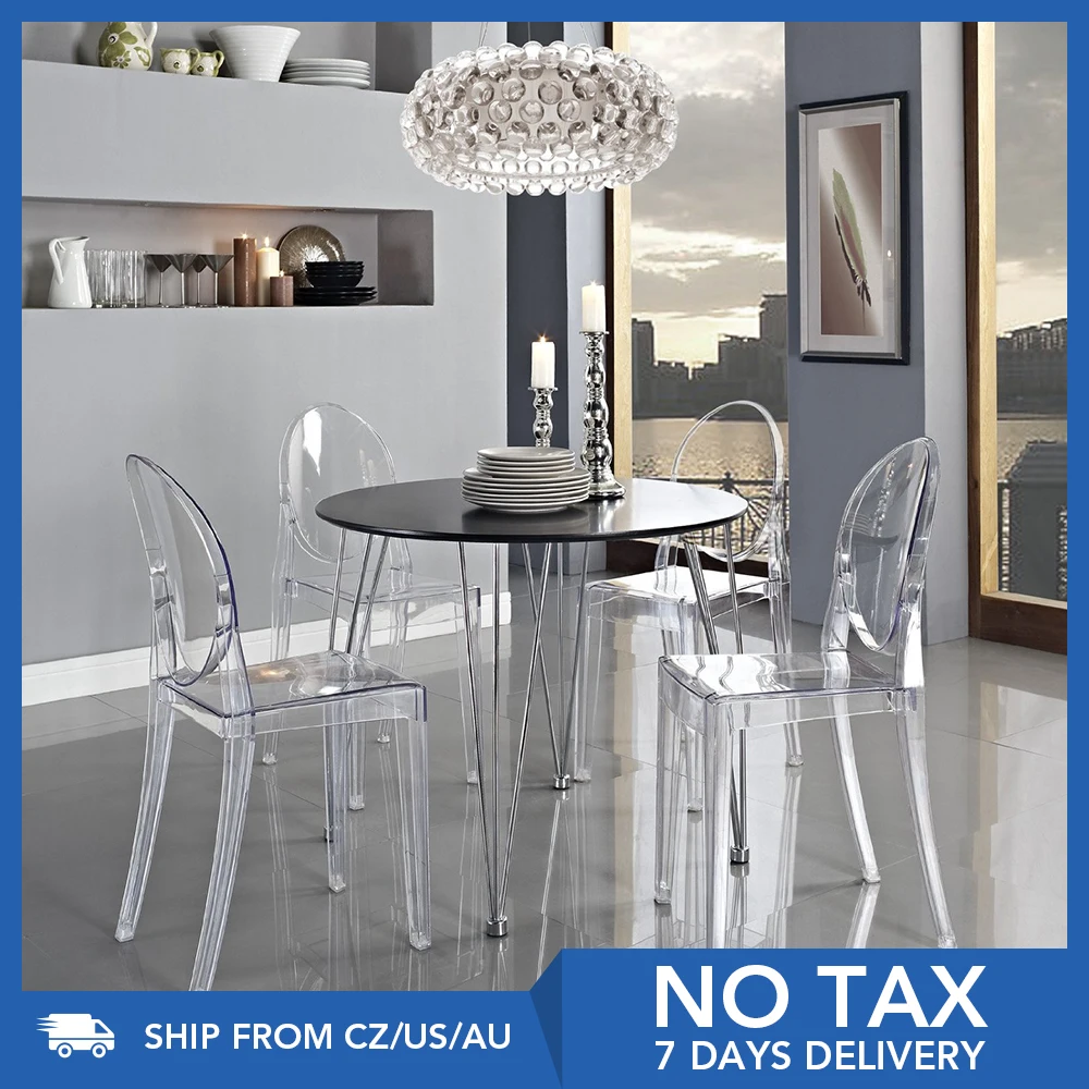 4 шт. прозрачный призрак обеденный стул современный пластиковый стул/туалетный