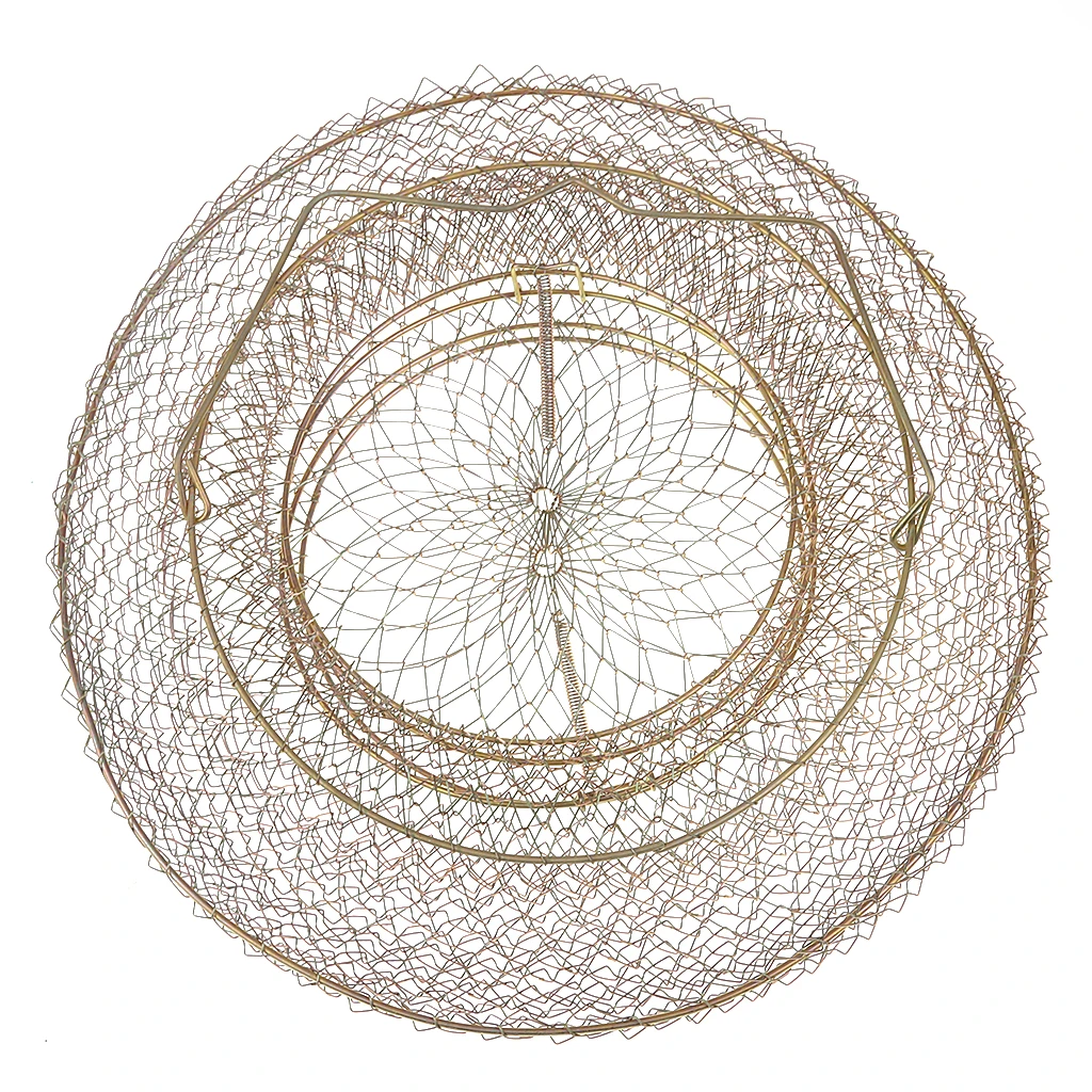Steel Wire Fish Lobster Mesh Fishing Net Prawn Crab Cage Trap Collapsible Keep | Спорт и развлечения