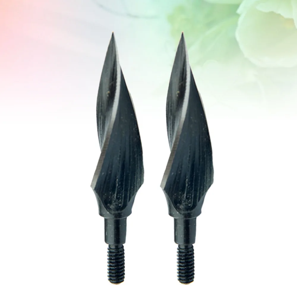 

2pcs Spiral Arrow Tips Sharp Retro Metal Archery Arrowhead Accessories for Man Woman