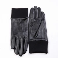 women genuine sheepskin leather gloves autumn winter warm full finger black gloves high quality