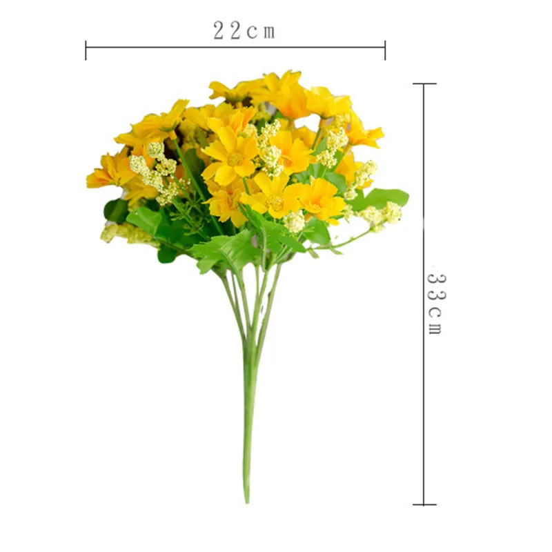 7 вилок искусственные герберы (Ромашки) букет цветов для украшения дома и сада
